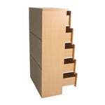Olivia Wooden Tall 5 Drawer Chest Bedroom Dresser In Beech