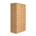 Better Home Products 616859965706 Olivia Wooden Tall 5 Drawer Chest Bedroom Dresser In Beech