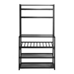 Better Home 616859965478 6 Tier Metal Kitchen Baker's Rack With Wine Rack In Black
