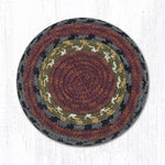 Earth Rugs C-238 Burg/Olive/Charcoal Round Coaster 4``x4``