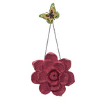 Benzara Polyresin Wall Flower with Metal Chain, Set of 3, Multicolor