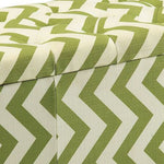 Benzara Fabric Rectangular Storage Bench with Chevron Pattern, Green