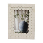 Sagebrook Home 18121-01 Resin, 4X6 Scalloped Photo Frame, Ivory