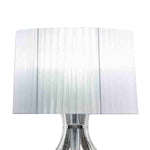 Benzara Acrylic Table Lamp with Fabric Shade and Vase Support, Clear and Chrome