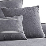 Benzara 6 Piece King Cotton Comforter Cover Set with Cross Woven Texture, Gray