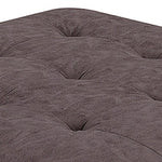 Benzara Contemporary Leatherette Rectangular tufted Ottoman, Dark Brown