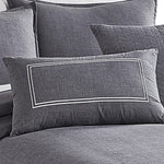 Benzara 6 Piece King Cotton Comforter Cover Set with Cross Woven Texture, Gray