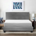 Giulia Full Gray Velvet Upholstered Platform Panel Bed