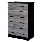 Better Home Cindy 7 Drawer Chest Wooden Dresser In Gray & Black