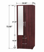 Better Home Wardrobe With Mirror & Drawers In Mahogany
