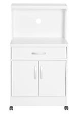 Better Home 616859964433 Shelby Kitchen Wooden Microwave Cart In White