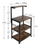 Better Home Jamie Kitchen Bakers Rack Microwave Oven Stand In Brown