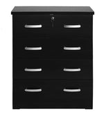 Better Home Cindy 4 Drawer Chest Wooden Dresser With Lock In Black