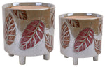 Sagebrook Home 13870-34 Set of 2 Footed Planters 9