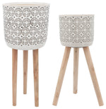 Sagebrook Home 14533-06 Set of 2 Ceramic, 8