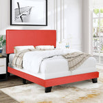 PANEL-46-RED-4SLTS Nora Erin Faux Leather Upholstered Full Panel Bed In Red