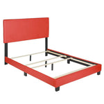 Nora Erin Faux Leather Upholstered Full Panel Bed In Red