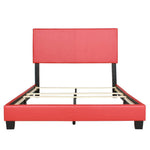 Better Home Products PANEL-46-RED-4SLTS Nora Erin Faux Leather Upholstered Full Panel Bed In Red