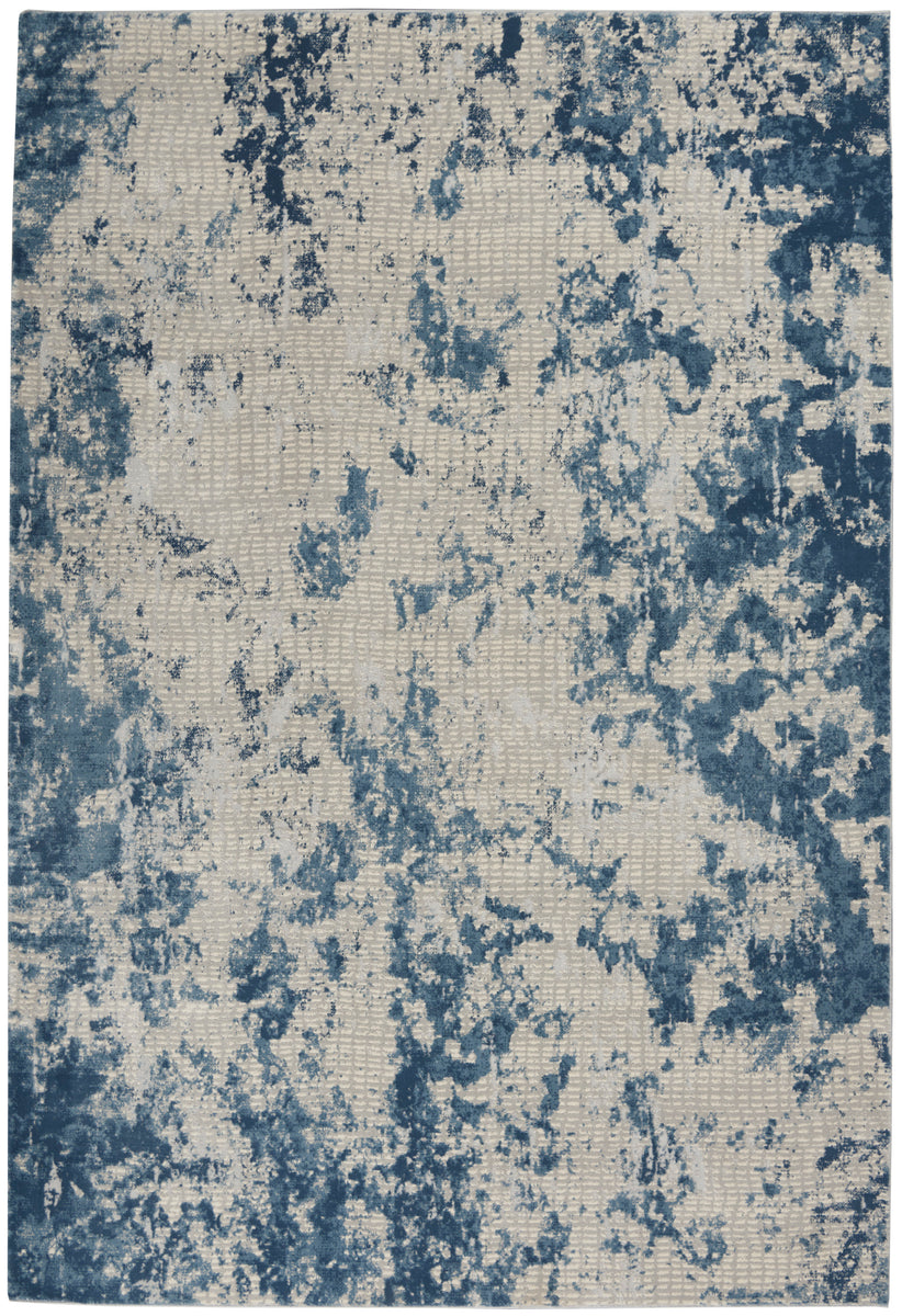 Grey/Blue Uber Textures Bazaar Rug Nourison – Rustic Area Contemporary