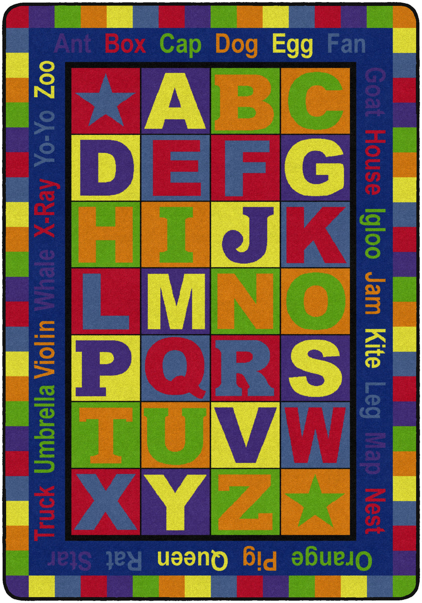 Flagship Carpets Abc Words Educational Rug Uber Bazaar