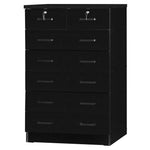 Cindy 7 Drawer Chest Wooden Dresser With Lock - Natural Oak