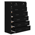 Better Home Products WC-7-NOK Cindy 7 Drawer Chest Wooden Dresser With Lock - Natural Oak