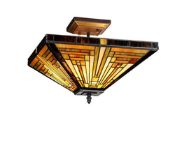 Innes Tiffany-Style Mission Ceiling Fixture – 14