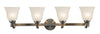 Chloe Lighting CH21003BN34-BL4 Zoey Transitional 4 Light Brushed Nickel Bath Vanity Wall Fixture White Alabaster Glass 34`` Wide