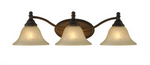 Chloe Lighting CH21003RB25-BL3 Zoey Transitional 3 Light Rubbed Bronze Bath Vanity Wall Fixture White Alabaster Glass 25.2" Wide