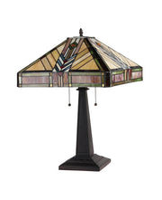 Chloe Mission-Style Stained Glass Lamp – Dual Pull Chains
