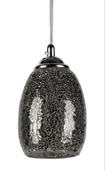 Chloe Melia Transitional Mini Pendant – Gray Hand‑Cut Mosaic Shade