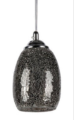 Chloe Melia Transitional Mini Pendant – Gray Hand‑Cut Mosaic Shade