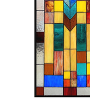 Chloe Lighting CH1P025AM26-GPN Tate Tiffany-Glass Mosaic Design Window Panel 16x26