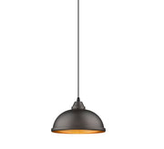 Chloe Lighting CH2D092RB10-DP1 Ironclad Industrial-Style 1 Light Rubbed Bronze Ceiling Mini Pendant 10`` Wide