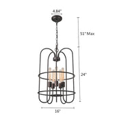 Chloe Lighting CH2D102RB16-UP5 Ironclad Industrial-Style 5 Light Rubbed Bronze Ceiling Pendant 16`` Wide