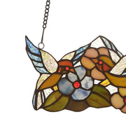 Chloe Lighting CH3P158BA10-GPN Thrush Animal Tiffany-Glass Window Panel 10`` Wide