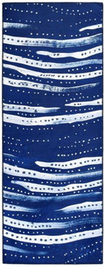 Homefires Amagansette Blues Runner Rug 20" x 54" – Indoor/Outdoor Coastal Hallway Runner with Nautical Blue Stripes, Durable Polypropylene Flatweave