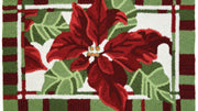 Indoor Outdoor Holiday Doormat – Red Floral Winter Welcome Mat
