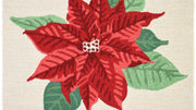 Indoor/Outdoor Holiday Rug – Homefires Poinsettia Doormat for Festive Decor