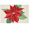 Red Poinsettia Door Mat – Holiday Floral Accent Rug for Winter Welcome
