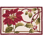 Homefires Holiday Trim Doormat, 22"x34" – Festive Red and Green Border Accent Rug for Seasonal Indoor/Outdoor Entryways