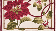 Homefires Holiday Doormat – Red and Green Trim Rug for Porch or Entryway