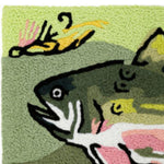 Nature-Inspired Jellybean Brook Trout Washable Doormat for Entryway or Patio