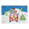 Santa’s Peace Van Doormat – Retro Holiday Cheer for Entryways