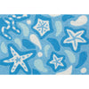 Jellybean Swirling Starfish Accent Doormat – Washable 20"x 30" Mat for Beachy Indoor or Outdoor Style