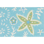 Jellybean Starfish Doormat – Marine Green, 20"x30", Machine Washable Coastal Accent Mat