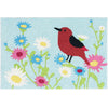 Red Bird Doormat – Washable Floral Accent Rug 20"x30"