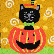 Halloween Cat Welcome Mat – Jellybean Indoor/Outdoor Festive Rug
