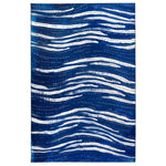 Homefires Amagansette Blues Rectangle Rug 5' x 7' – Indoor/Outdoor Area Rug with Coastal Blue Stripes, Durable Polypropylene Flatweave