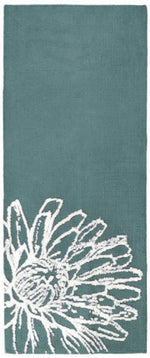 Simple Spaces White Floral Sketch Runner Rug, 21"x54" – Elegant Black and White Botanical Hallway Accent for Modern Indoor Décor